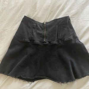 Never before worn free people black jean mini skirt!
